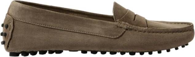 Scarosso Ashley Suede Loafers Handgemaakte Italiaanse rijdschoenen Brown Dames