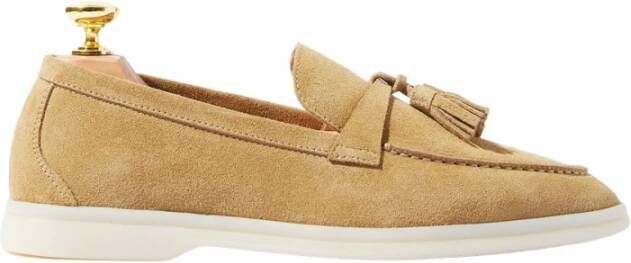 Scarosso Beige Leandra Suède Loafers Beige Dames