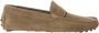 Scarosso Beige Suède Handgemaakte Penny Driving Loafers - Thumbnail 1