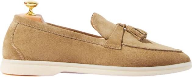 Scarosso Beige Suède Loafers voor Heren Beige Heren