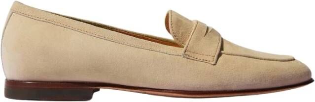 Scarosso Beige Suede Penny Loafers Beige Dames