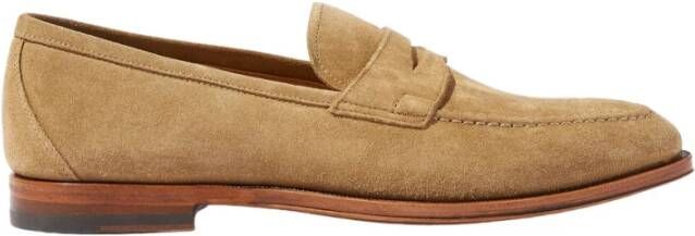 Scarosso Beige Suède Penny Loafers Beige Heren