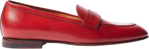 Scarosso Beige Suède Penny Loafers Red Dames