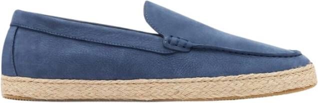 Scarosso Blauwe Nubuck Espadrille Loafers Blue Heren