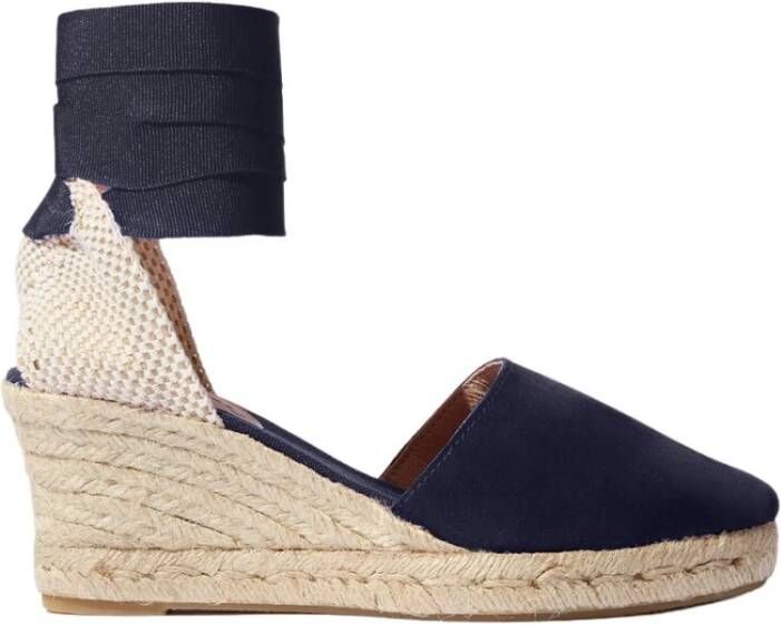 Scarosso Blauwe Suède Espadrilles Blue Dames