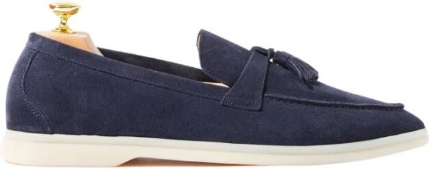 Scarosso Blauwe Suède Loafers voor Mannen Blue Heren