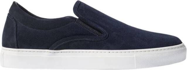 Scarosso Blauwe Suède Slip-On Sneakers Blauw Heren