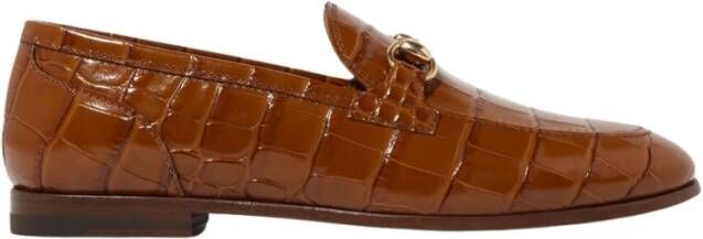 Scarosso Bruine Croco Loafer met Horsebit Brown Heren