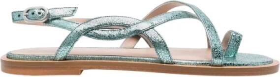 Scarosso Carol Platte Leren Sandalen Green Dames - Foto 2