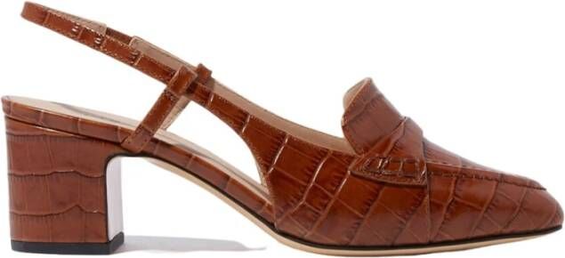 Scarosso Croco Slingback Pump Brown Dames