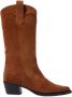 Scarosso Tan Suede Cowboy Laarzen Brown Dames - Thumbnail 2