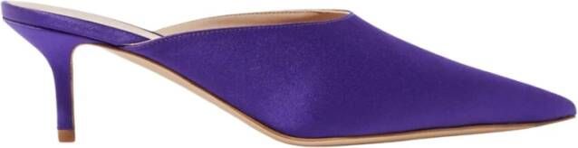 Scarosso Elegante Laura Purple Zijden Muiltje met Hak Purple Dames