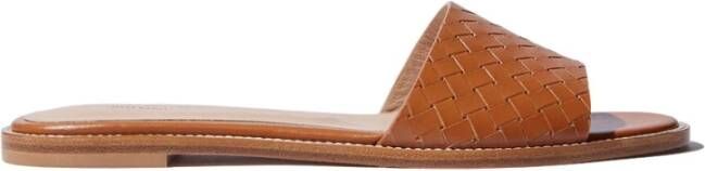 Scarosso Federica Leren Sliders Brown Dames