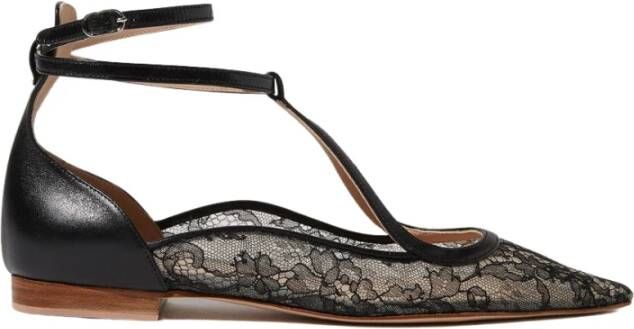 Scarosso Gae Pizzo Kant Ballerina`s Black Dames