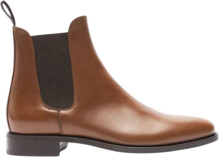 Scarosso Handgemaakte Donkerbruine Suède Chelsea Boots Black Heren