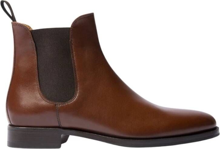 Scarosso Handgemaakte Donkerbruine Suède Chelsea Boots Black Heren