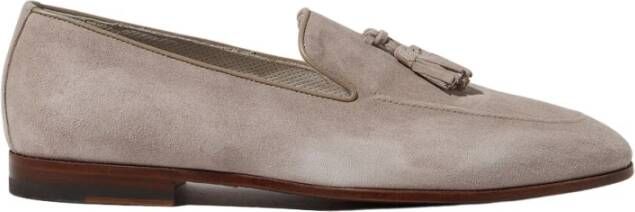 Scarosso Grijze Suède Loafers met Geperforeerde Voering Beige Heren