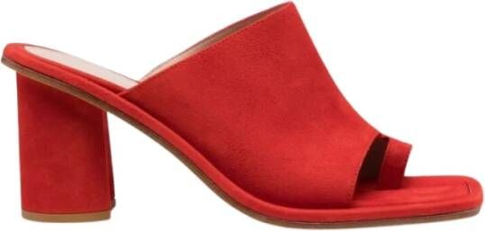 Scarosso Gwen Rode Leren Sandalen Rood Dames