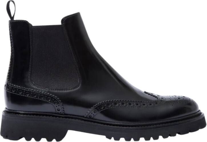 Scarosso Handgemaakte Chelsea Boots met Vibram-zool Black Dames