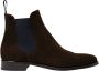 Scarosso Handgemaakte Donkerbruine Suède Chelsea Boots Zwart Heren - Thumbnail 1