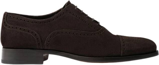 Scarosso Handgemaakte donkerbruine suède Oxford schoenen Brown Heren