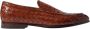 Scarosso Handgemaakte Geweven Cognac Leren Loafers - Thumbnail 1