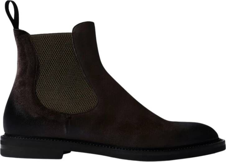 Scarosso Handgemaakte Hunter Brown Chelsea Boots