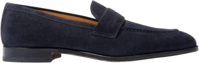 Scarosso Handgemaakte Italiaanse suède loafers Blue Heren