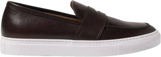 Scarosso Handgemaakte Penny Loafer Platform Sneakers Bruin Heren