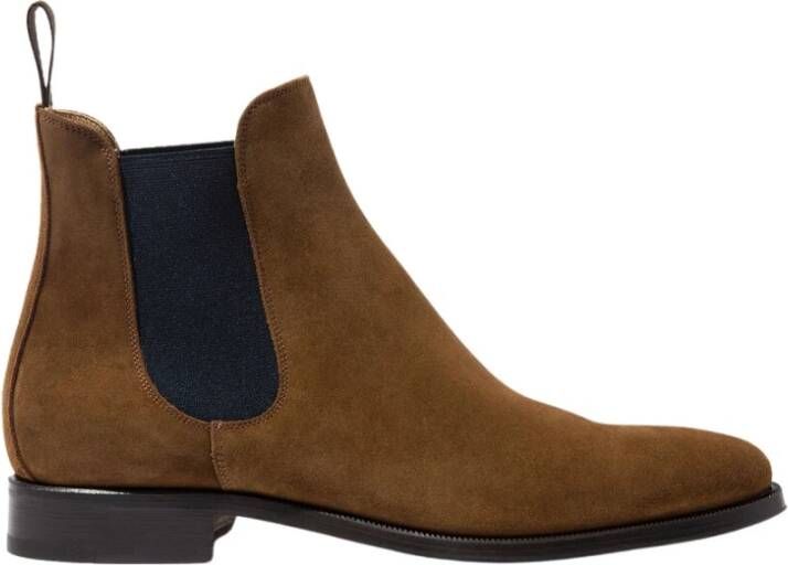 Scarosso Handgemaakte Tabacco Suede Chelsea Laarzen Brown Heren
