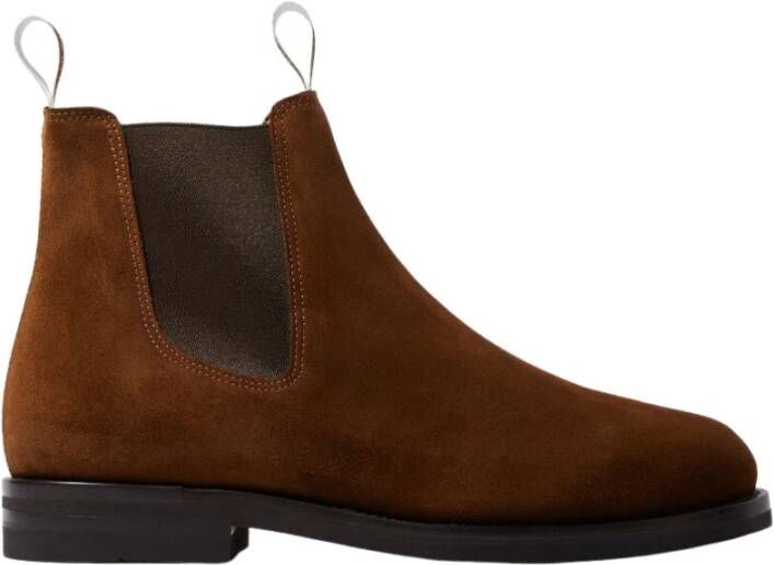 Scarosso Handgemaakte William III Suede Chelsea Laarzen Brown Heren