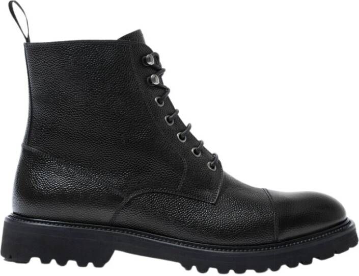 Scarosso Jackie Grain Zwarte Veterschoenen Zwart Heren