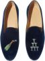Scarosso Jay Loafers Handgemaakte Italiaanse fluwelen pantoffels Blue Heren - Thumbnail 1