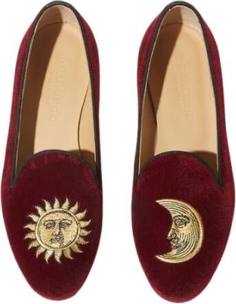 Scarosso Jordanie Slippers: Handgemaakte Fluwelen Slippers voor Speciale Gelegenheden Rood Dames