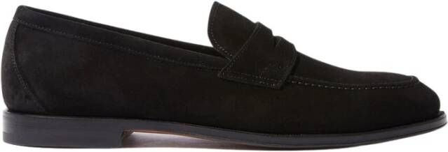 Scarosso Klassieke zwarte suède loafers Black Heren