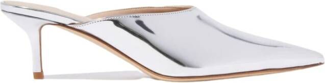 Scarosso Laura Silver Slip-On Hak Mule Gray Dames