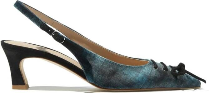 Scarosso Livv Tartan Velvet Mules Grijs Dames