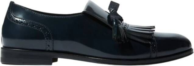 Scarosso Lucy Loafers Blauw Kalfsleer Semi Brogue