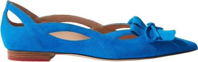 Scarosso Luxe Suède Forget-Me-Not Ballerina`s Blauw Dames