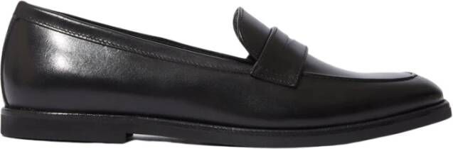 Scarosso Monica Loafers Handgemaakte Italiaanse leren penny loafers Black Dames