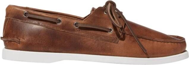 Scarosso Orlando Loafers Handgemaakte Italiaanse leren bootschoenen Brown Heren