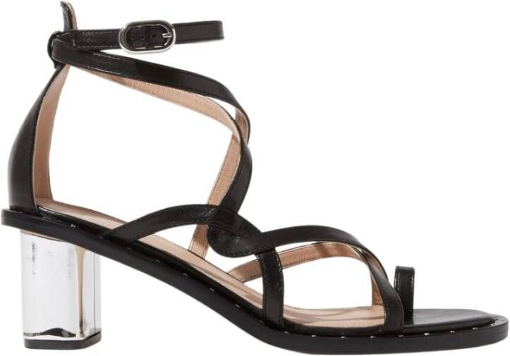 Scarosso Patty Hoge Hak Leren Sandalen Black Dames