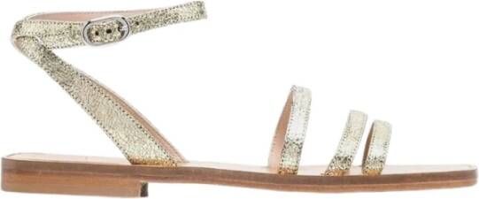 Scarosso Sarah Cracked Gouden Kalfsleren Sandalen Geel Dames - Foto 3