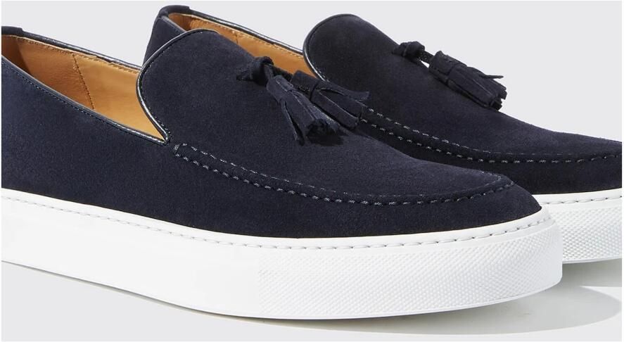 Scarosso Blauwe Suède Loafers voor Heren Blue - Foto 2