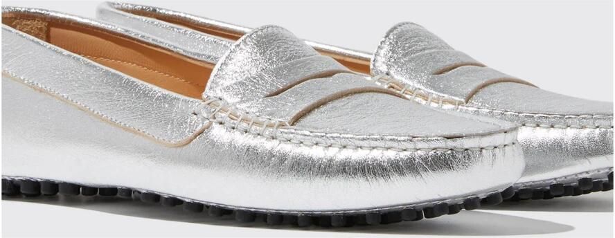 Scarosso Ashley Loafers Handgemaakte Italiaanse Leren Schoenen Gray Dames