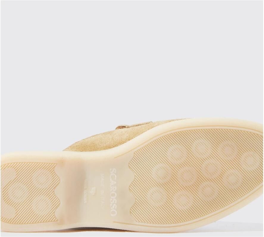 Scarosso Beige Suède Kwastjes Muiltjes