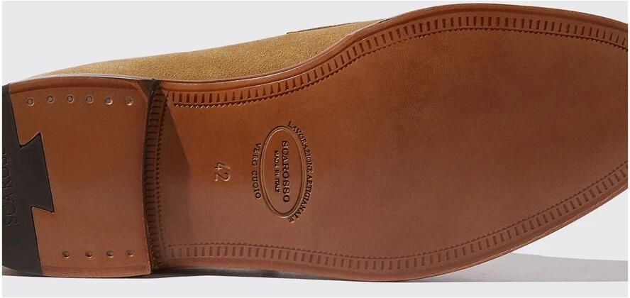 Scarosso Beige Suède Penny Loafers