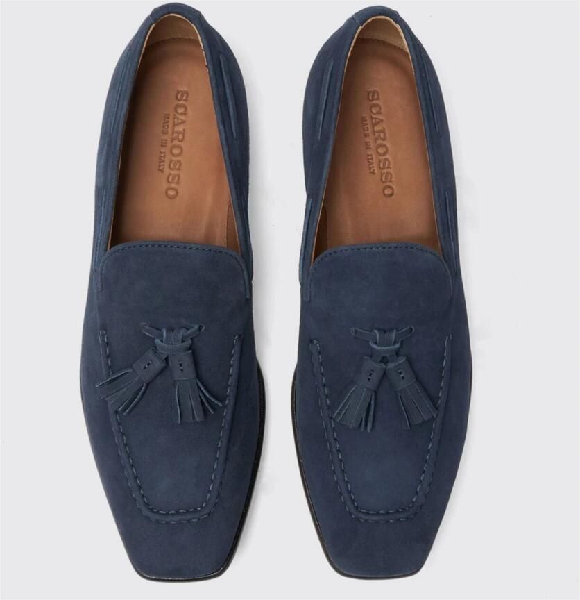 Scarosso Blauwe Suede Kwastjesloafers - Foto 2