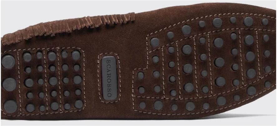 Scarosso Bruine suède driving shoes met franjes - Foto 3