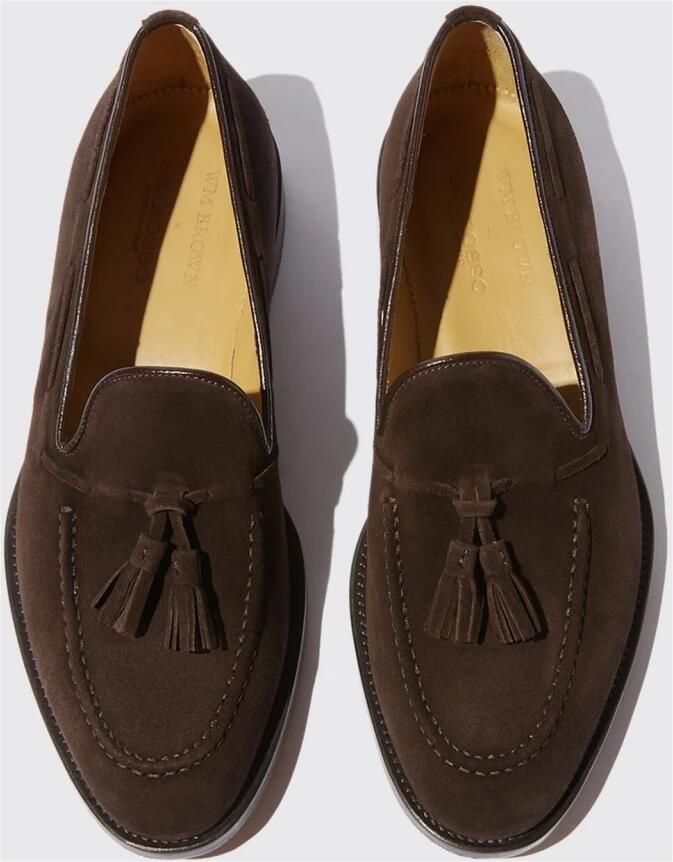 Scarosso Bruine Suede Kwastjes Loafers